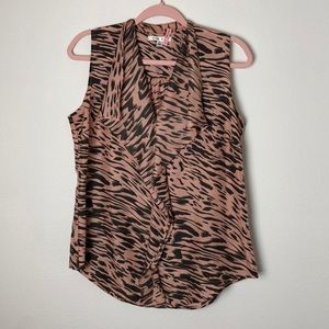 CAbi 104 Just So animal print blush gray sleeveles